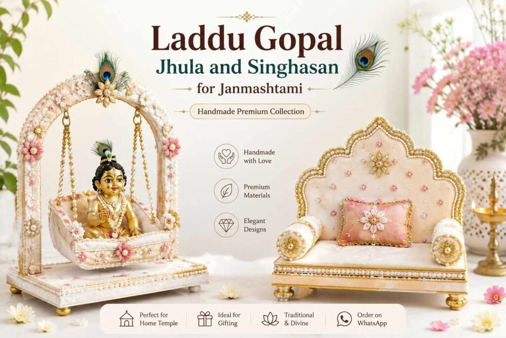 laddu gopal jhula and Singhasan for janmashtami