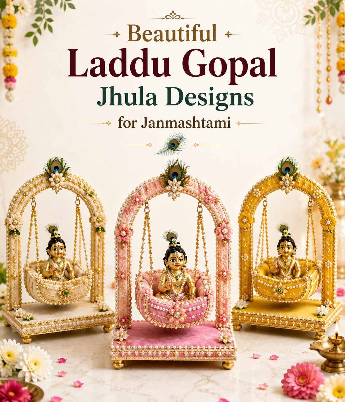 laddu gopal jhula and Singhasan for janmashtami 2