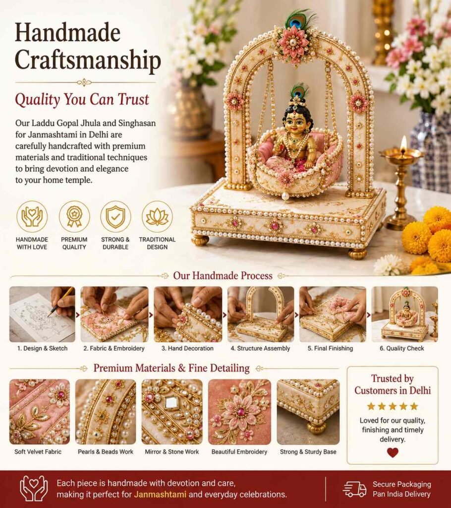 laddu gopal jhula and Singhasan for janmashtami